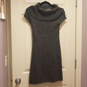 Cowl neck sweater dress